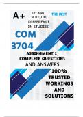 COM3704 Assignment 1 (COMPLETE ANSWERS) Semester 2 2024