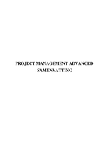 Project Management Advanced : Samenvatting