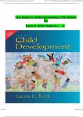 TEST BANK For Child Development 9th Edition by Laura E. Berk, All Chapters 1 - 15 Complete Guide TEST BANK PDF 9780205149766 VERSION 20242025