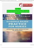 Test bank for Evidence-Based Practice for Nurses: Appraisal and Application of Research 5th Edition by Nola A. Schmidt All Chapters Complete 2024 perfect solution Version 2024 ISBN:9781284226324 pdf download 