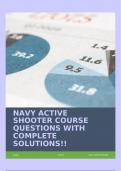 NAVY ACTIVE SHOOTER COURSE QUESTIONS WITH COMPLETE SOLUTIONS!!