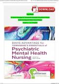 Davis Advantage for Townsend’s Essentials of Psychiatric Mental Health Nursing 9th Edition Test Bank Karyn Morgan All Chapters 1-32 | A+ ULTIMATE GUIDE 2025 ISBN:9781719645768 Pdf Instant Download Newest Edition