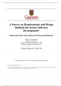 A Survey on Requirements and Design  Methods for Secure Software  Development* 