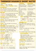 Summary: Thermodynamics 