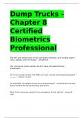 Dump Trucks - Chapter 8 Certified Biometrics Professional.