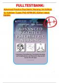 FULL TEST BANK: Advanced Practice Psychiatric Nursing: 3rd Edition by Kathleen Tusaie PhD APRN-BC (Editor) latest Update.