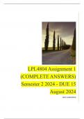 LPL4804 Assignment 1 (COMPLETE ANSWERS) Semester 2 2024 - DUE 15 August 2024