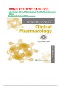 COMPLETE TEST BANK FOR: Introductory Clinical Pharmacology Twelfth, North American Edition by Susan M Ford (Author) latest Update.