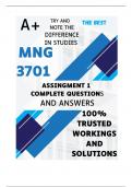 MNG3701 Assignment 1 (COMPLETE ANSWERS) Semester 2 2024 (620695) - DUE 28 August 2024