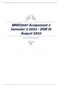 MNO2607 Assignment 2 Semester 2 2024 - DUE 19 August 2024