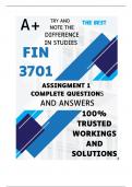 FIN3701 Assignment 1 (CFIN3701 Assignment 1 (COMPLETE ANSWERS) Semester 2 2024 (232195) - DUE 20 August 2024OMPLETE ANSWERS) Semester 2 2024 (232195) - DUE 20 August 2024