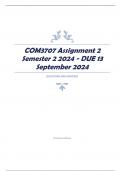 COM3707 Assignment 2 Semester 2 2024 - DUE 13 September 2024