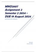 MNO2607 Assignment 2 Semester 2 2024 - DUE 19 August 2024