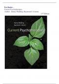 Test Banks - Current Psychotherapies 11th Edition ( Danny Wedding,2024) Latest Edition||All Chapters