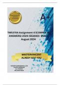 TMS3704 Assignment 4 (COMPLETE ANSWERS) 2024 (553440)- DUE 2 August 2024 ; 100% TRUSTED Complete, trusted solutions and explanations.