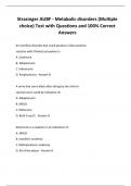 Strasinger AUBF - Metabolic disorders (Multiple choice) Test with Questions and 100% Correct Answers