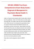 NR 606 | NR606 Final Exam Comprehensive Exam Study Guide | Diagnosis & Management in Psychiatric Mental Health II | Chamberlain