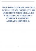 WGU D426 OA EXAM 2024- 2025 ACTUAL EXAM COMPLETE 300 QUESTIONS WITH DETAILED VERIFIED ANSWERS (100% CORRECT ANSWERS) / ALREADY GRADED A+  