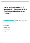 NBDHE PRACTICE TEST QUESTIONS WITH CORRECTRY ANALYZED ANSWERS (ACTUAL EXAM) ALREADY GRADED A+ LATEST 2024 