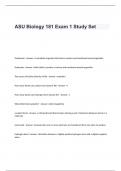 ASU Biology 181 Exam 1 Study Set Questions and Answers