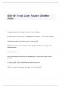 BIO 181 Final Exam Review  Questions and Answers (Shaffer ASU)