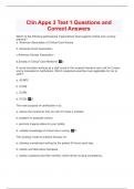 Clin Apps 3 Test 1 Questions and Correct Answers