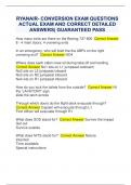 RYANAIR- CONVERSION EXAM QUESTIONS  ACTUAL EXAM AND CORRECT DETAILED  ANSWERS| GUARANTEED PASS