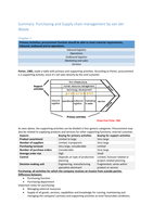 Summary for Purchasing and Supply Chain Management