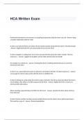 HCA Written Exam Questions and Answers