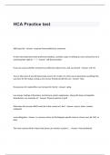 HCA Practice Test Questions and Correct Answers