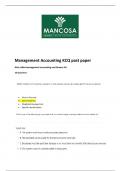 MANCOSA Management Accounting KCQ revision