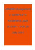 LSK2601 Assignment 2 (COMPLETE ANSWERS) 2024 (533684) - DUE 26 July 2024