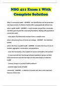 NSG 411 Exam 1 With Complete Solution