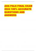 AHA PALS FINAL EXAM  2024 100% ACCURATE QUESTIONS AND  ANSWERS