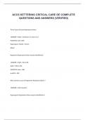 ACCS KETTERING CRITICAL CARE OE COMPLETE QUESTIONS AND ANSWERS (VERIFIED)