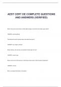 AEST CERT OE COMPLETE QUESTIONS AND ANSWERS (VERIFIED)