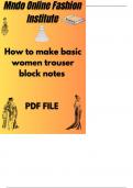 The Trouser Basic Block Pattern Notes