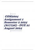 COM2604 Assignment 1 Semester 2 2024 (817738) - DUE 21 August 2024