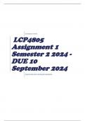 LCP4805 Assignment 1 Semester 2 2024 - DUE 10 September 2024