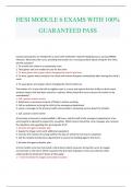 HESI MODULE 6 EXAMS WITH 100% GUARANTEED PASS