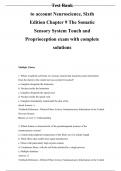 Neuroscience, Sixth Edition Chapter 9 The Somatic Sensory System Touch and Proprioception exam with