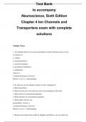 Neuroscience, Sixth Edition Chapter 4 Ion Channels and Transporters exam with complete solutions.