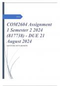 COM2604 Assignment 1 Semester 2 2024 (817738) - DUE 21 August 2024