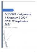 LCP4805 Assignment 1 Semester 2 2024 - DUE 10 September 2024