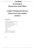 Chapter 2 Studying the Nervous System exam with complete solutions