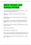 Work, Power, and Energy Review