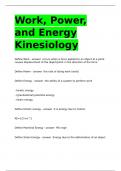 Work, Power, and Energy Kinesiology