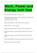 Work, Power and Energy Unit Test