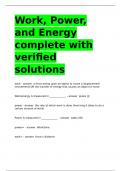 work a force actWork, Power, and Energy complete with verified solutions.ing upon an object to cause a displacement (movement) OR the transfer of energy that causes an object to move    Work/energy is measured in _____________. joules (J)    power the rat