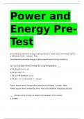 Power and Energy Pre-Test